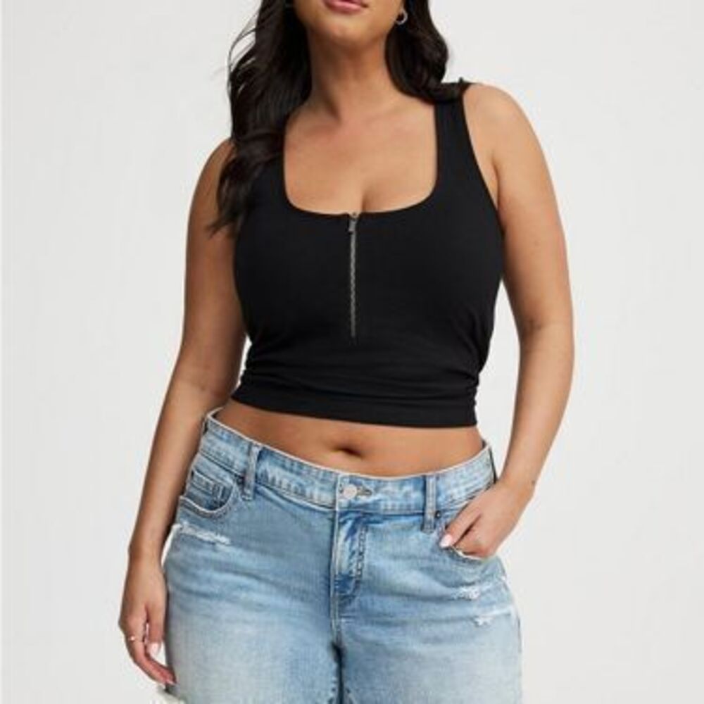 Foxy Scoop Neck Zip Tank